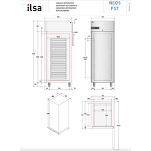 Cargue la imagen en la galería, ILSA - NEOS 700TN - Armoire réfrigérateur PREMIUM températures positives -2°C/+8°C - 1 porte en inox - GN 2/1 - eco
