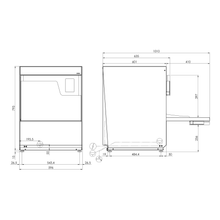 Load image into Gallery viewer, KRUPPS - KERA  KE50UT- Lave-vaisselle sous-comptoir professionnel avec panneau frontal noir et écran tactile - Panier 50x50cm - 5,92Kw - eco vert
