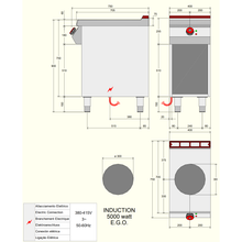 Lade das Bild in den Galerie-Viewer, DESCO - Cuisinière vitrocéramique INDUCTION WOK- 1 zone - 5 Kw - Placard ouvert
