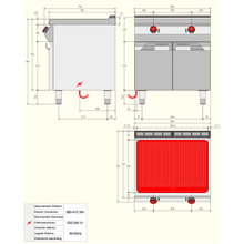Cargue la imagen en la galería, DESCO - Plaque à snacker semi-rainurée électrique (plancha) - 10,8 Kw - Placard ouvert
