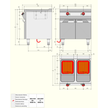 Carica l&#39;immagine nel visualizzatore di Gallery, DESCO - Friteuse 13,5+13,5 Litres - 21 Kw - Placard fermé
