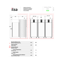 Lade das Bild in den Galerie-Viewer, ILSA - EVOLUTION 700BT - Armoire réfrigérée négative 1 porte sur roulettes en inox et côtés moulés -15°C/-22°C - GN 2/1 - CLASSE B
