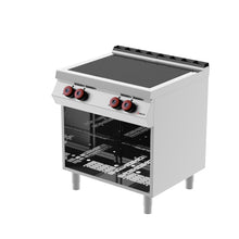 Görseli Galeri görüntüleyiciye yükleyin, DESCO - Cuisinière vitrocéramique INDUCTION - 4 zones - 14 Kw - Placard ouvert
