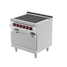 Charger l&#39;image dans la galerie, DESCO - Cuisinière vitrocéramique - 4 zones 10 Kw + four GN 2/1 5,6 Kw - best-seller
