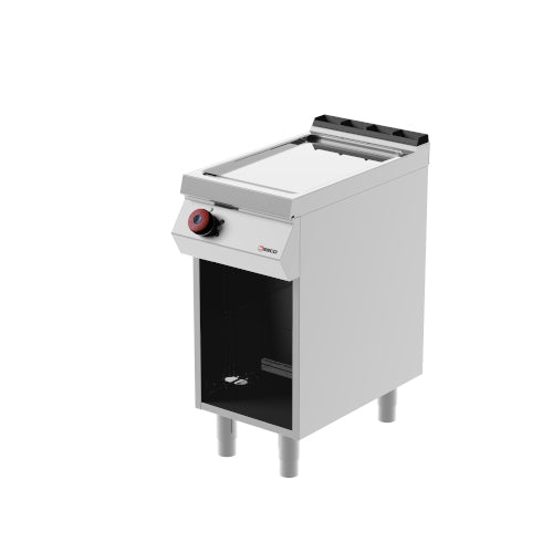 DESCO - Plaque à snacker en chrome lisse électrique (plancha) - 5,4 Kw - Placard ouvert