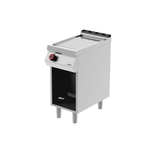 DESCO - Plaque à snacker rainurée électrique (plancha) - 5,4 Kw - Placard ouvert