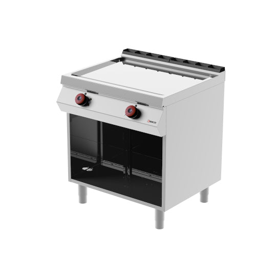 DESCO - Plaque à snacker en chrome lisse électrique (plancha) - 10,8 Kw - Placard ouvert