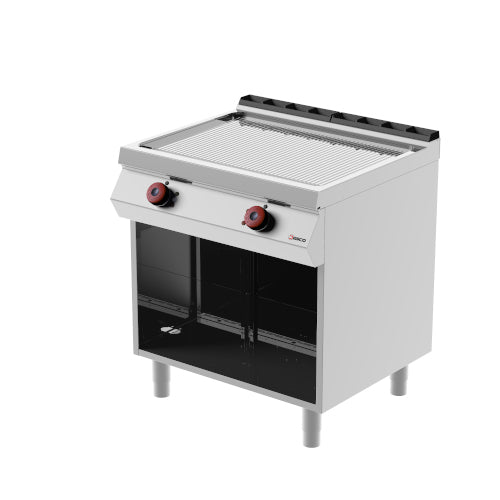DESCO - Plaque à snacker rainurée électrique (plancha) - 10,8 Kw - Placard ouvert