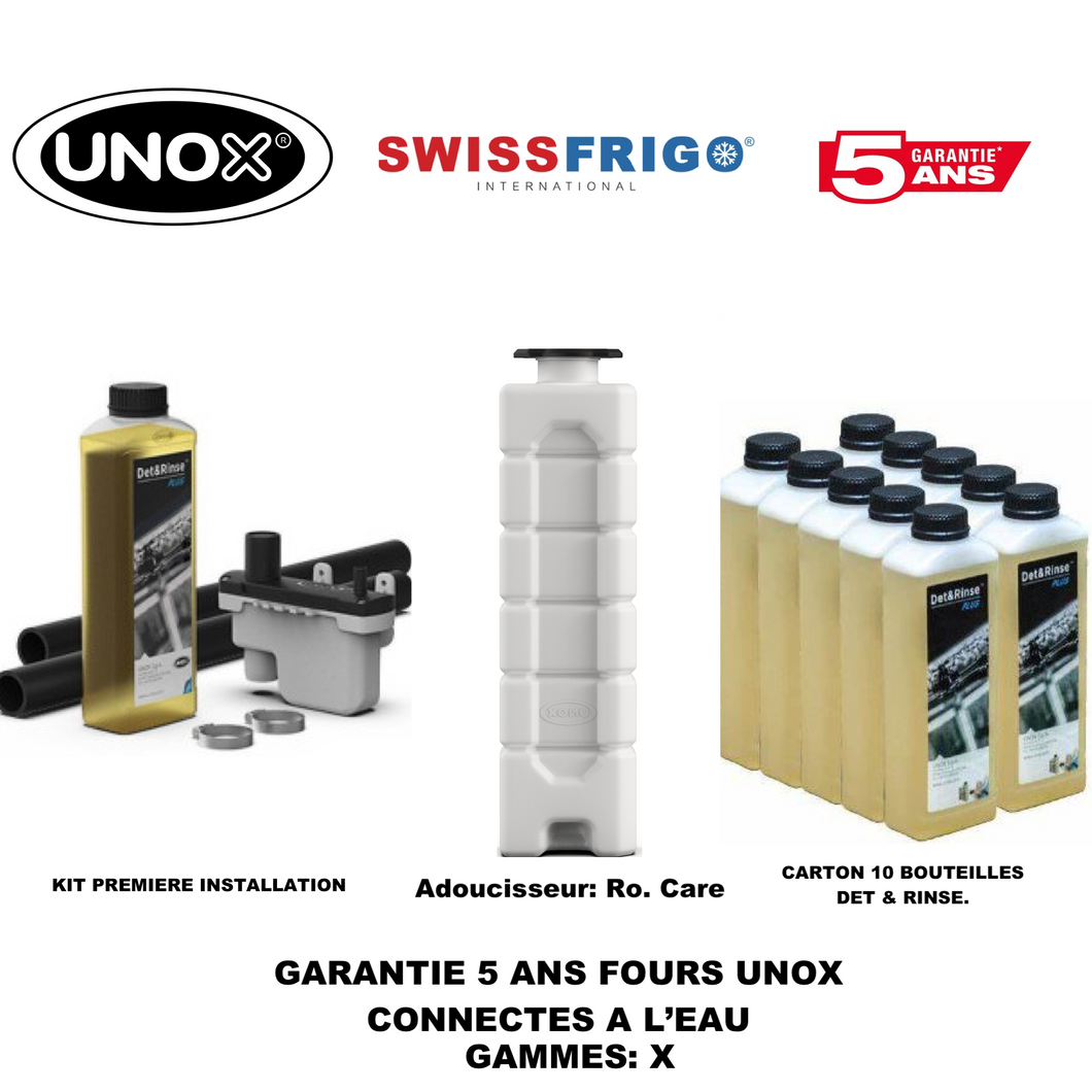 Garantie 5 ans UNOX - Fours connectés à l'eau (CHEFTOP-X & SPEED-X) - accessoires combisteamer
