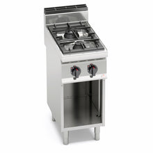 Lade das Bild in den Galerie-Viewer, BERTO&#39;S - Cuisinière à gaz - 2 feux 10,5 Kw - Placard ouvert
