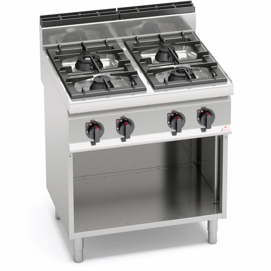 BERTO'S - Cuisinière à gaz - 4 feux 21 Kw - Placard ouvert - Best-seller