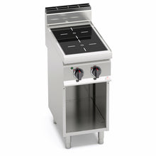 Görseli Galeri görüntüleyiciye yükleyin, BERTO&#39;S - Cuisinière vitrocéramique - 2 zones 6,4 Kw - Placard ouvert
