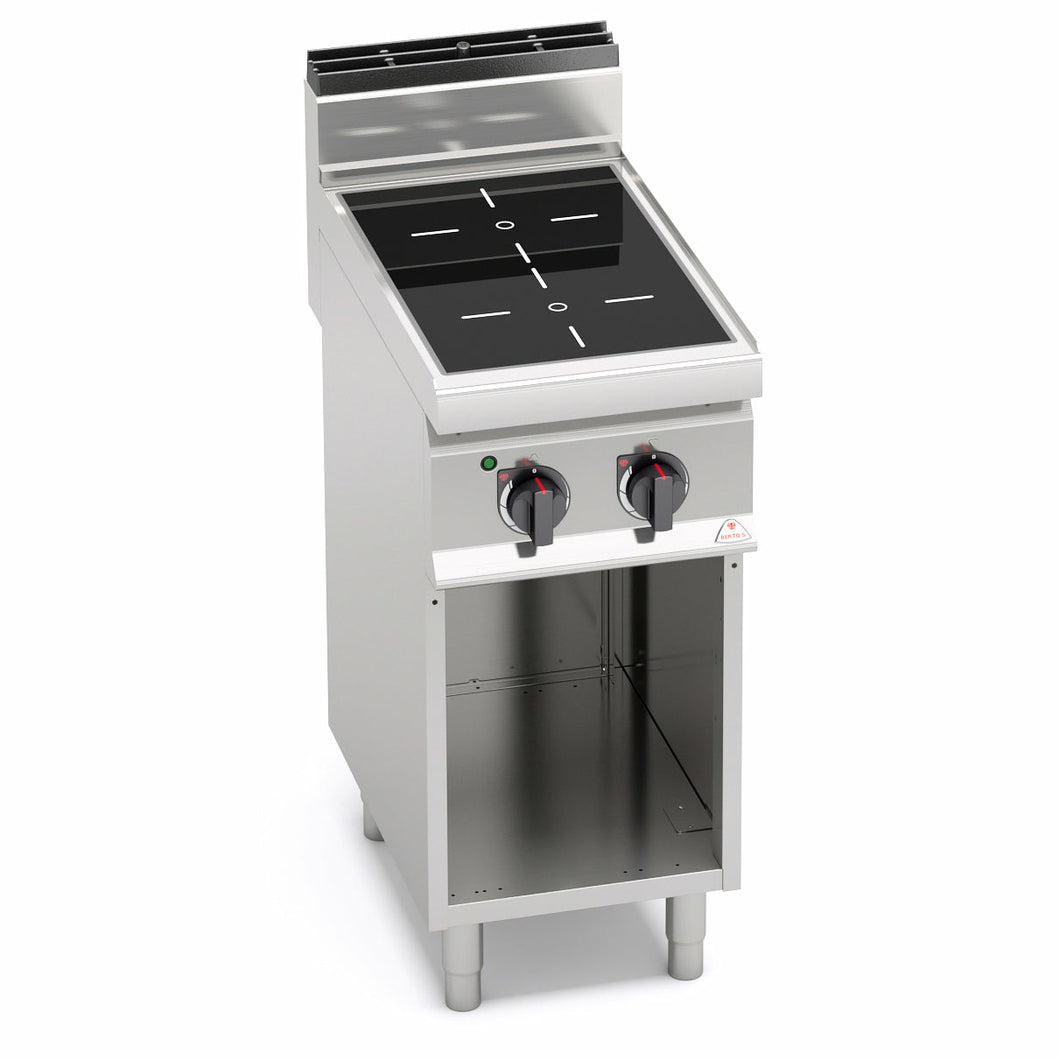 BERTO'S - Cuisinière vitrocéramique - 2 zones 6,4 Kw - Placard ouvert