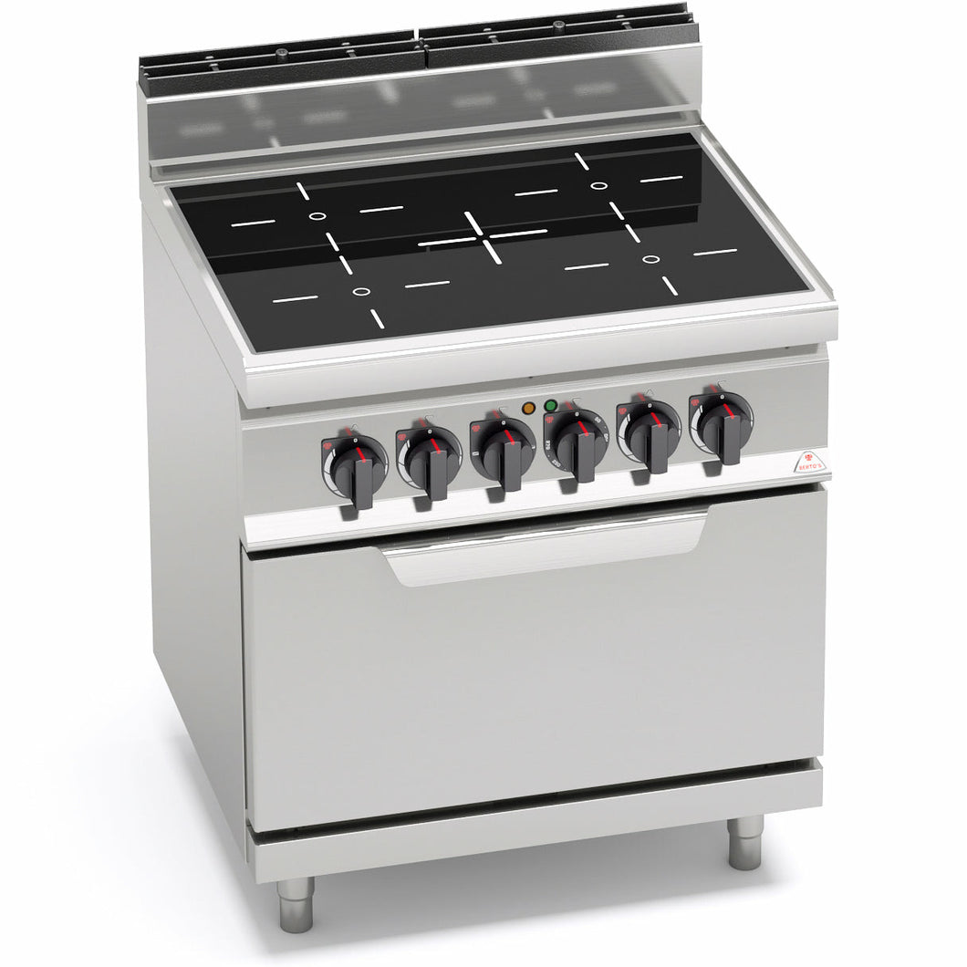 BERTO'S - Cuisinière vitrocéramique - 4 zones 12,8 Kw + four 7,5 Kw