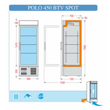 Lade das Bild in den Galerie-Viewer, TECFRIGO - Polo 450 GV Spot - Frigo mural à boissons 578 Litres - 1 Porte
