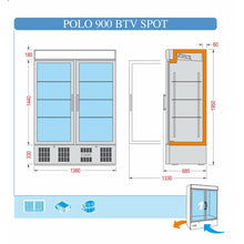 Load image into Gallery viewer, TECFRIGO - Polo 900 BTV Spot - Vitrine de congélation 1078 Litres - 2 Portes
