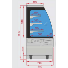 Görseli Galeri görüntüleyiciye yükleyin, TECNODOM - Armoire murale réfrigérée ouverte - Self Service - EVO 150 SELF - Inox noir
