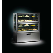 Lade das Bild in den Galerie-Viewer, SAGI - Vitrine de pâtisserie panoramique double de réfrigération verticale +2°C/+10°C - Argenté
