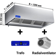 Carica l&#39;immagine nel visualizzatore di Gallery, &lt;transcy&gt;Cappa a parete cubica 1,2 m - con motore, controller, filtro e lampada&lt;/transcy&gt;
