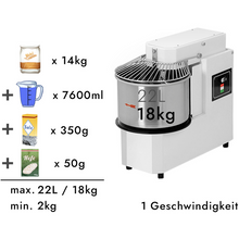 Görseli Galeri görüntüleyiciye yükleyin, PIZZAGROUP - Pétrin - 1 vitesse - 22 Litres - avec tête relevable / 18 kg - 400 Volt
