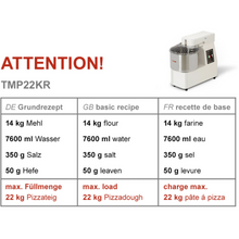 Görseli Galeri görüntüleyiciye yükleyin, PIZZAGROUP - Pétrin - 1 vitesse - 22 Litres - avec tête relevable / 18 kg - 400 Volt
