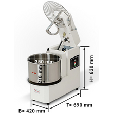 Lade das Bild in den Galerie-Viewer, PIZZAGROUP - Pétrin - 1 vitesse - 22 Litres - avec tête relevable / 18 kg - 400 Volt
