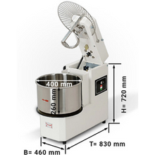 Görseli Galeri görüntüleyiciye yükleyin, PIZZAGROUP - Pétrin - 1 vitesse - 33 Litres - avec tête relevable / 25 kg - 400 Volt
