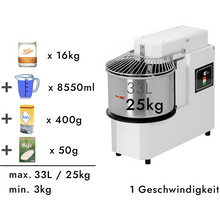 Görseli Galeri görüntüleyiciye yükleyin, PIZZAGROUP - Pétrin - 1 vitesse - 33 Litres - avec tête relevable / 25 kg - 400 Volt
