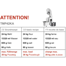 Cargue la imagen en la galería, PIZZAGROUP - Pétrin - 42 litre(s) / 38 kg / + 2 vitesse - 400 volt
