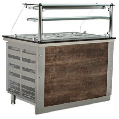 UNDERWOOD - Saladette 1,25 m - 3 x GN 1/1  - granit noir