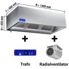 Carica l&#39;immagine nel visualizzatore di Gallery, &lt;transcy&gt;Cappa a parete cubica dinamica 1,4 m - con motore, dimmer, filtri e lampada&lt;/transcy&gt;
