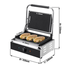 Charger l&#39;image dans la galerie, Grill Panini - Grill de contact 0,43 m - rainuré en haut et en bas

