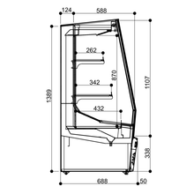 Görseli Galeri görüntüleyiciye yükleyin, GLEE - Armoire murale réfrigérée ouverte - self service - Joy30 Lite 3m1 (Sushis ou viande) - 258 Litres
