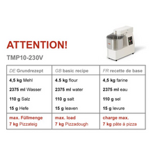 Carica l&#39;immagine nel visualizzatore di Gallery, &lt;transcy&gt;Impastatrice 10 Litri con testa fissa / 7 kg - 230 Volt&lt;/transcy&gt;
