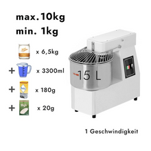 Cargue la imagen en la galería, PIZZAGROUP - Pétrin - 1 vitesse - 15 Litres avec tête fixe / 10 kg - 230 Volt
