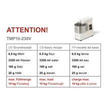 Görseli Galeri görüntüleyiciye yükleyin, PIZZAGROUP - Pétrin - 1 vitesse - 15 Litres avec tête fixe / 10 kg - 230 Volt
