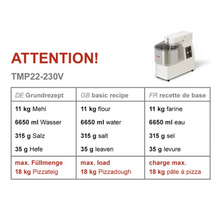 Cargue la imagen en la galería, PIZZAGROUP - 1 vitesse - Pétrin - 22 Litres avec tête fixe / 18 kg - 230 Volt
