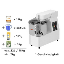 Görseli Galeri görüntüleyiciye yükleyin, PIZZAGROUP - 1 vitesse - Pétrin - 22 Litres avec tête fixe / 18 kg - 230 Volt
