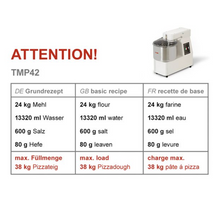 Cargue la imagen en la galería, PIZZAGROUP - Pétrin - 1 vitesse - 42 Litres avec tête fixe / 38 kg - 400 Volt
