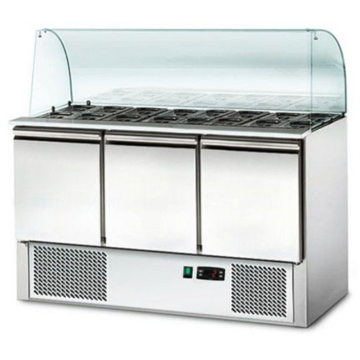 Saladette - avec 3 portes - 4 x GN 1/1