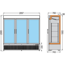 Cargue la imagen en la galería, TECFRIGO - Polo 1400 BTV Spot - Vitrine de congélation 1657 Litres - 3 Portes
