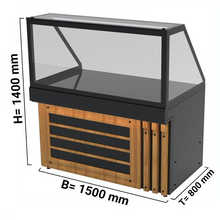 Görseli Galeri görüntüleyiciye yükleyin, DADA - Vitrine chauffante avec plaque chauffante - 1,5 x 0,8 m
