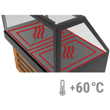 Cargue la imagen en la galería, DADA - Vitrine chauffante avec plaque chauffante - 1,5 x 0,8 m
