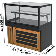 Görseli Galeri görüntüleyiciye yükleyin, DADA - Vitrine à gâteaux de pâtisserie neutre - 1,3 x 0,8 m
