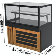 Cargue la imagen en la galería, DADA - Vitrine à gâteaux de pâtisserie neutre - 1,5 x 0,8 m
