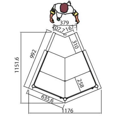 BEBET - Comptoir de caisse d'angle 45 ° - Intérieur