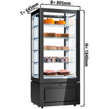 Cargue la imagen en la galería, SAGI - Vitrine panoramique réfrigérée positive +2°C/+10°C - 457 litres - avec 5 étagères en verre - noir
