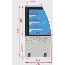 Görseli Galeri görüntüleyiciye yükleyin, TECNODOM - Armoire murale réfrigérée ouverte - Self Service - EVO 180 SELF - Inox noir
