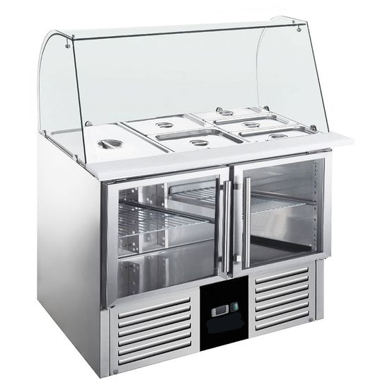 Saladette - 2 portes vitrées - 2 x GN 1/1