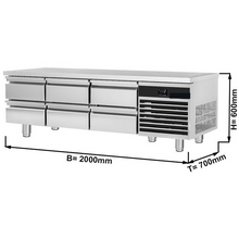 Cargue la imagen en la galería, Table froide soubassement (GN) avec 6 tiroirs 1/2
